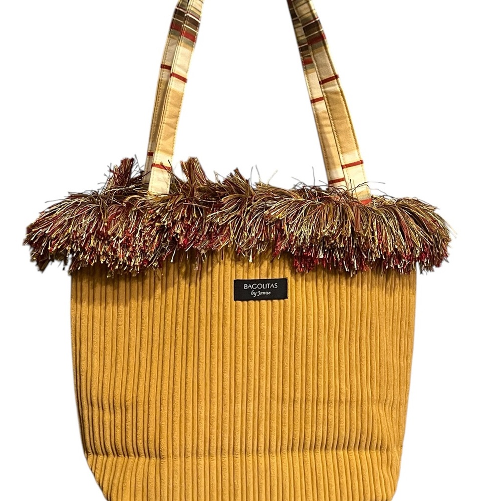 Gold Fringe Tote Bag